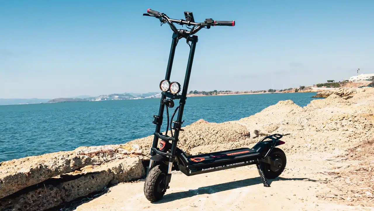 Wolf Warrior X GT on rocky seashore in front of ocean