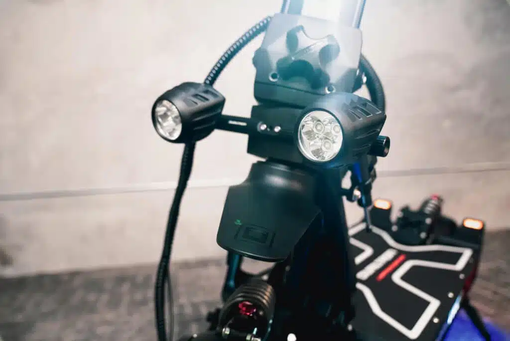 Dualtron X Limited demonstrating bright headlights