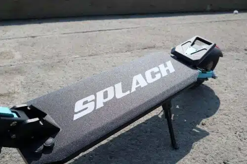splach turbo electric scooter deck with the splach logo on it