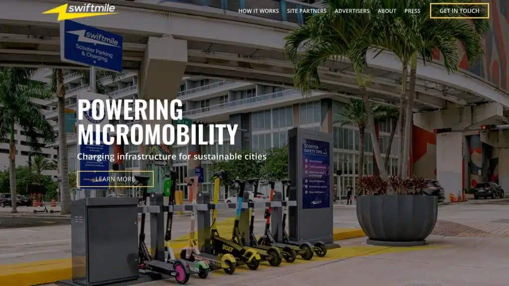 Swift Mile Electric scooter solar chargning station