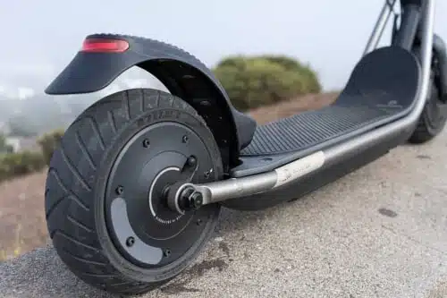 boosted rev electric scooter rear wheel and fender