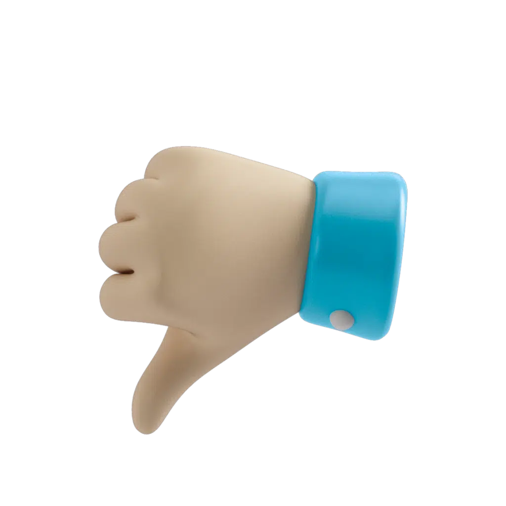 cons icon of thumbs down