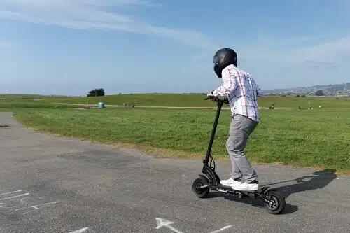 kaabo mantis pro electric scooter man riding