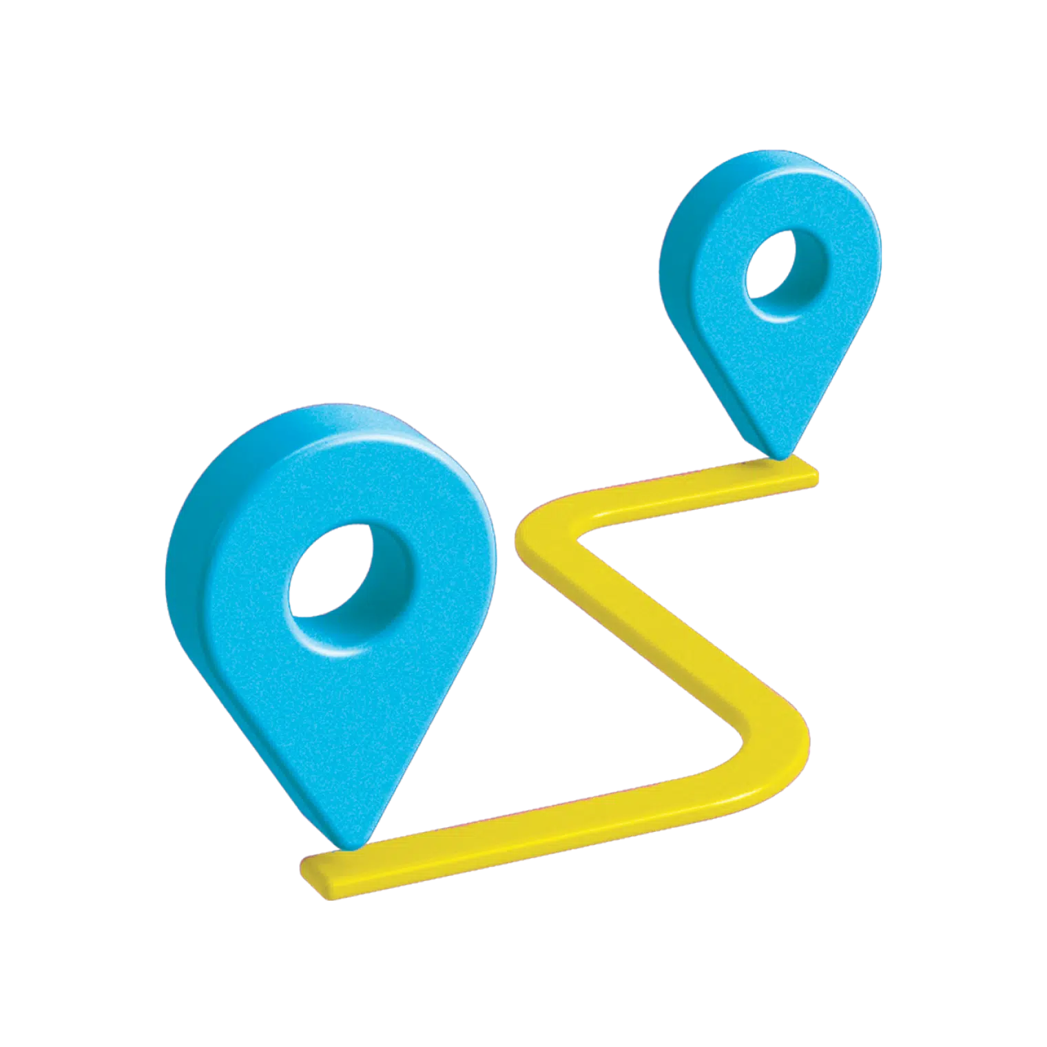 tested range icon of a path between to points