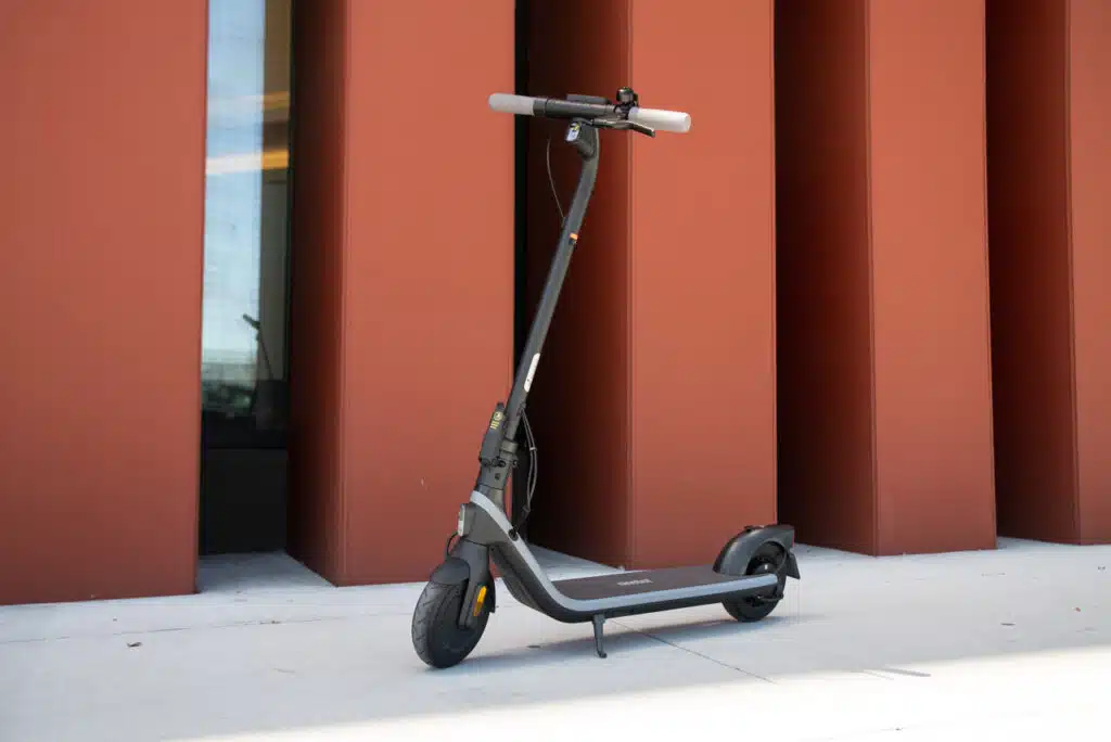 segway ninebot e2 electric scooter full on sidewalk