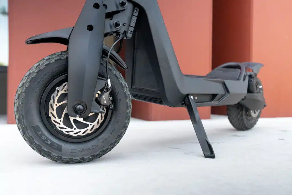 okai panther electric scooter kickstand switch and front tire
