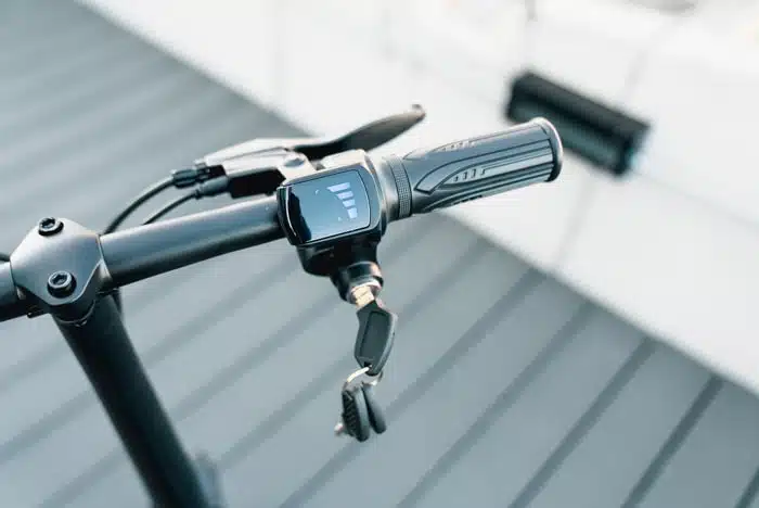 gotrax flex closeup of ignition and speedometer