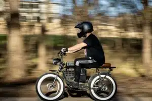 man riding an electric bike