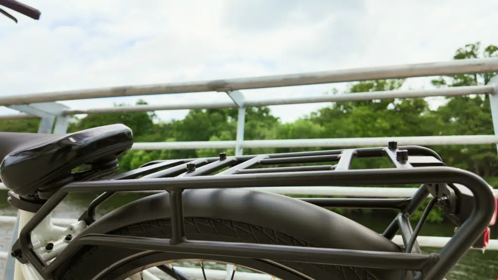 The Lectric XPress 2 eBike Feels Like It Should Cost WAY MORE! Full Review 8 Lectric XPress 2 rear rack and battery close-up during weight test