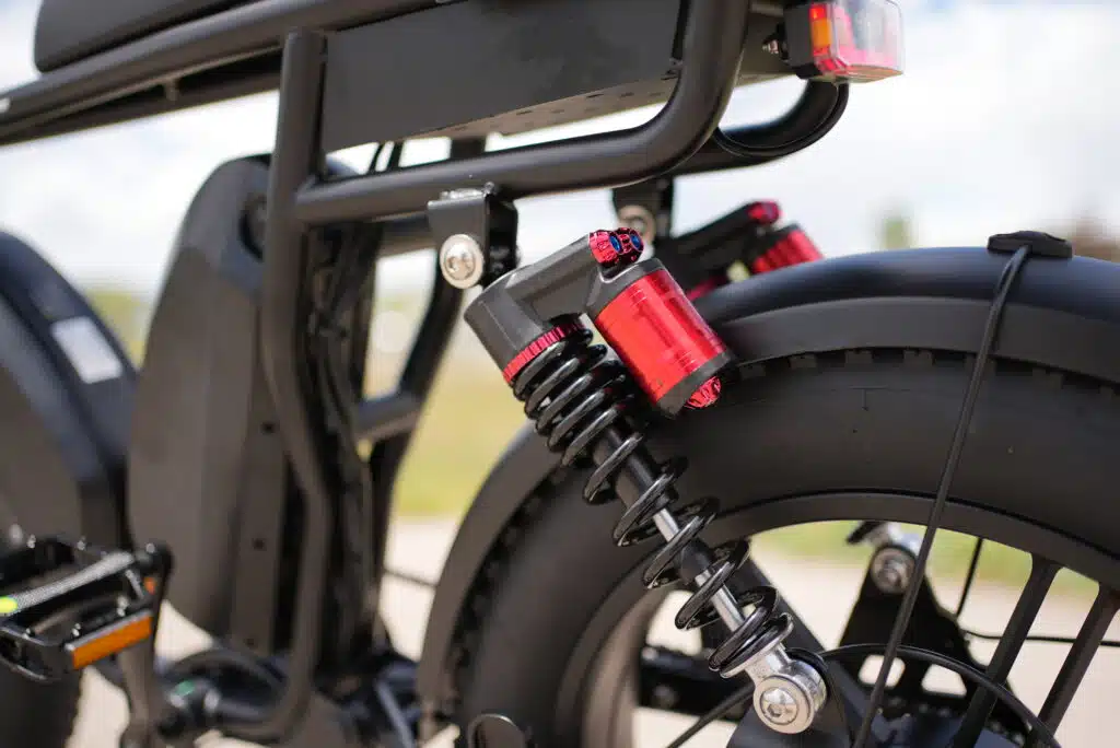 Heybike Saturn Review: The Cheap Long-Range Moped-Style eBike King 3 Heybike Saturn cornering on the road during testing