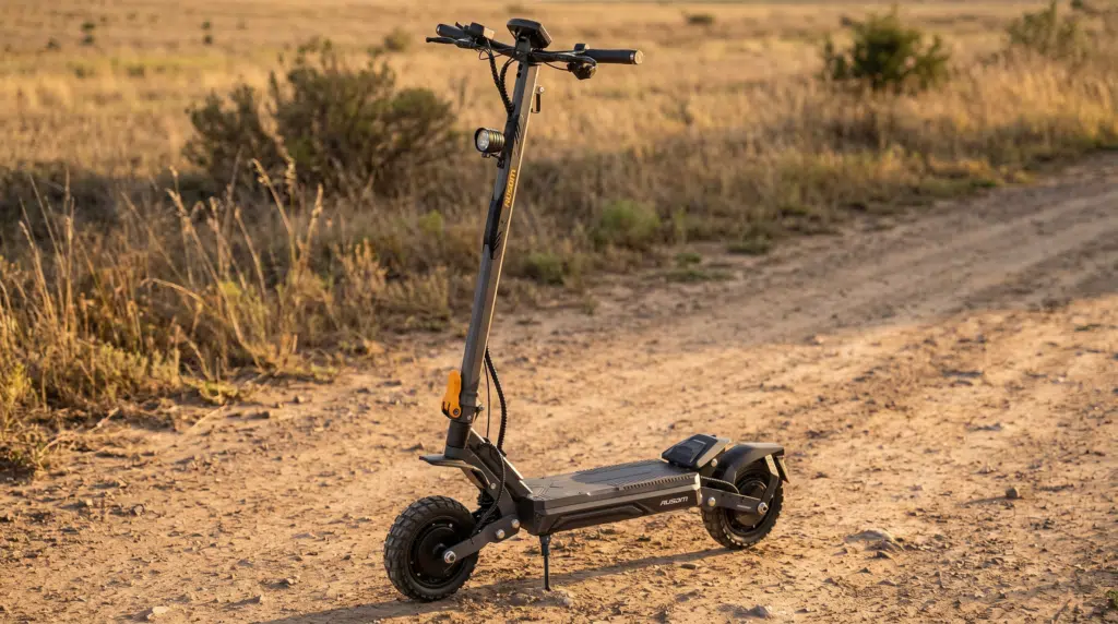 The Best Electric Scooters of 2026 (Tested & Ranked) 4 Ausom GoSoul 2 Pro dual-motor electric scooter on dirt