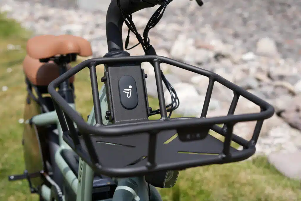 Segway MUXI Review: A Super High Tech Mini Cargo eBike 5 Segway MUXI saddle and swept-back handlebar comfort detail