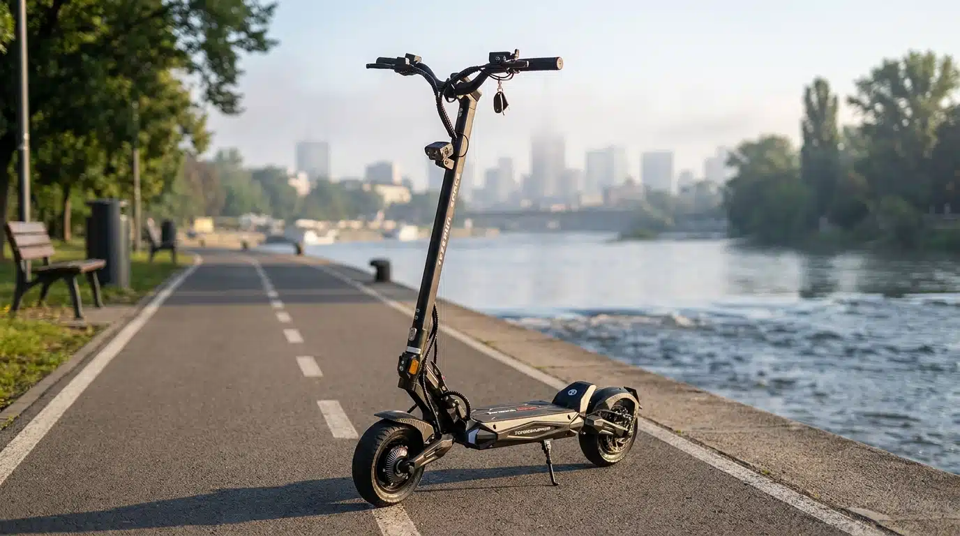 Teverun Space Lite First Look 2 Teverun Space Lite deck, dual disc brakes, and 10-inch tubeless tires