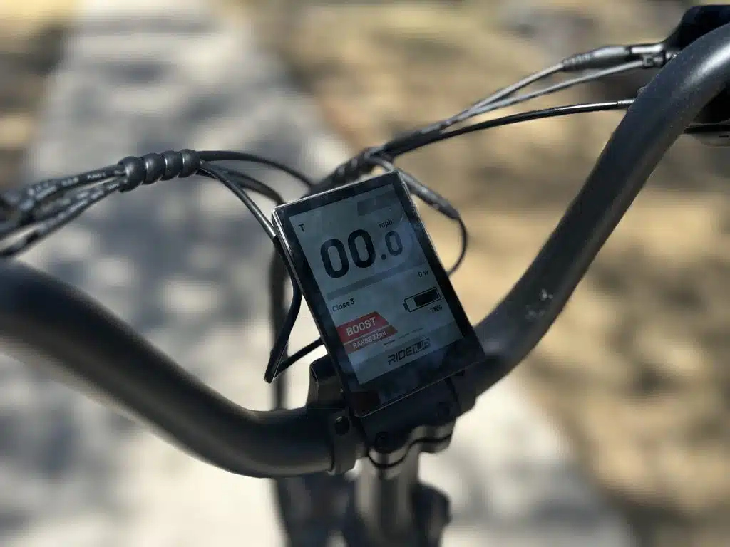 Ride1UP Portola 02 Review: One of Our Favorite Folding eBikes Just Got Better 7 Ride1UP Portola 02 3.5-inch color display showing assist level and battery percentage