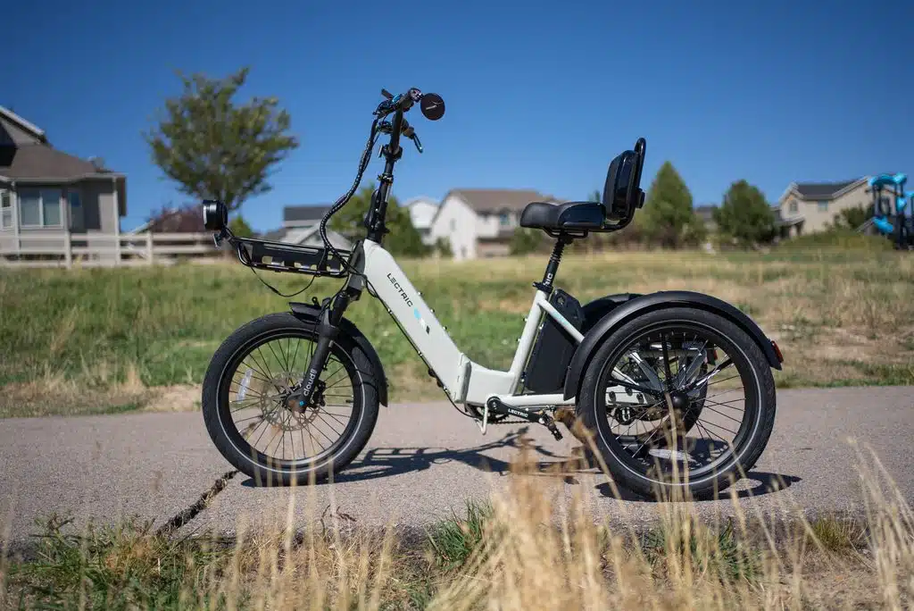 Lectric XP Trike 2 Review: A 750W Electric Trike Built for Stability 1 Lectric XP Trike 2 electric tricycle with front and rear metal baskets, RiderGuide test unit